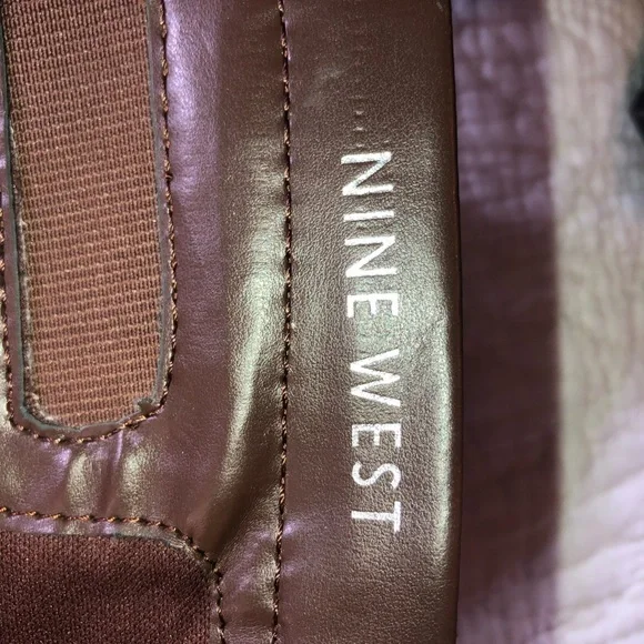 NINE WEST Millicento Brown Leather heeled boots 9 - Picture 13 of 13